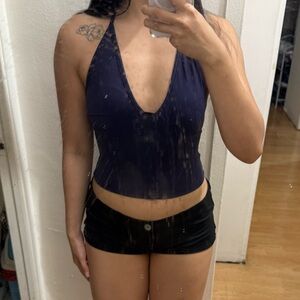 Navy Halter Top